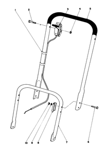 Handle Assembly Diagram and Parts List for 23400 1000001 - 1999999 Toro Lawn Mower