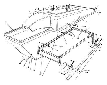 Grass Collection System 7 Diagram and Parts List for 30754 (800001-899999)(1988) Toro Lawn Tractor