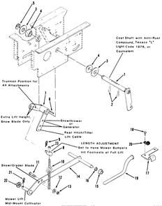 Hydrostatic Lift Linkage 312-H & 416-H Diagram and Parts List for 31-10K802 1000001 - 1999999 Toro Lawn Tractor