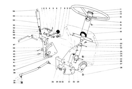 Steering And Lift Arm Assembly Diagram and Parts List for 55402 1000001 - 1999999 Toro Lawn Tractor