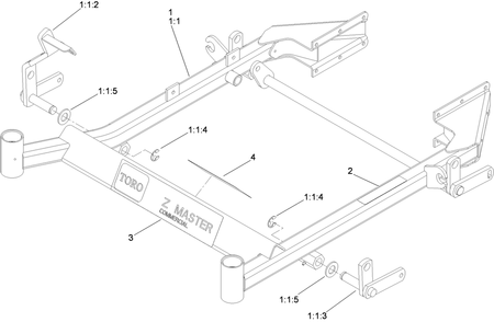 Front Frame Assembly Diagram and Parts List for 74450TE (310000001-310999999)(2010) Toro Lawn Mower