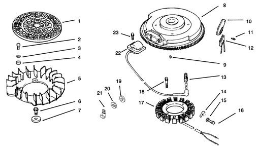Ignition/Electrical Diagram and Parts List for 72043 6900001 - 6999999 Toro Lawn Tractor