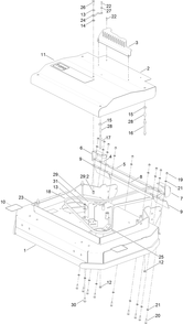 Deck, Cover And Guard Assembly Diagram and Parts List for 2711 316000001 - 316999999 Toro Lawn Tractor Accessories