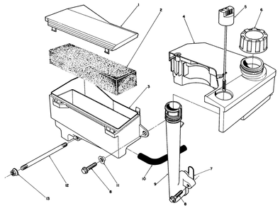 Air Cleaner & Fuel Tank Assembly (Model No. Vml0-2) Diagram and Parts List for 20320 2000001 - 2999999 Toro Lawn Mower