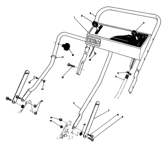 Handle Assembly Diagram and Parts List for 20632 9000001 - 9999999 Toro Lawn Mower