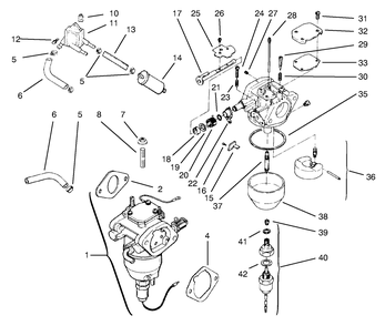 Fuel System Diagram and Parts List for 72110 8900600 - 8999999 Toro Lawn Tractor
