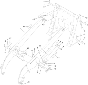 Loader Arm Assembly Diagram and Parts List for 22322 407400000 - 407999999 Toro Lawn Tractor Accessories