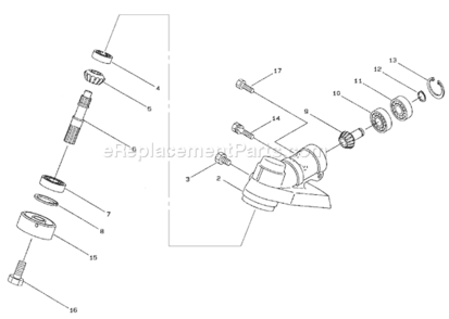 Gearcase Assembly Diagram and Parts List for 53010 895001-8999991998 Toro Trimmer