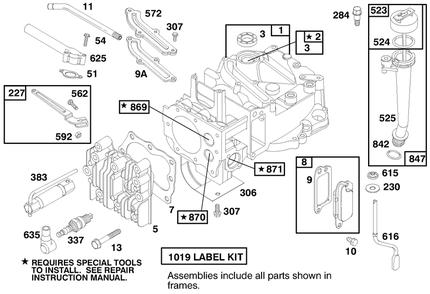 Engine Briggs & Stratton Model 12f802-0650-01 Diagram and Parts List for 20449 7900001 - 7999999 Toro Lawn Mower