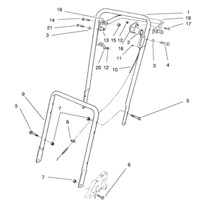 Handle Assembly Diagram and Parts List for 22026 8900001 - 8999999 Toro Lawn Mower