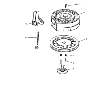 Recoil Starter No. 590743 Diagram and Parts List for 38176 8900001 - 8999999 Toro Snow Blower