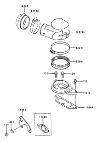 Air Filter And Muffler Assembly Diagram and Parts List for 74213 (230006001-230999999)(2003) Toro Lawn Mower