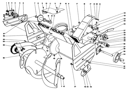 Auger Assembly Diagram and Parts List for 31302 2000001 - 2999999 Toro Snow Blower