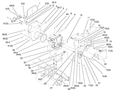 Air Cooled Engine Assembly Diagram and Parts List for 73542 9900001 - 9999999 Toro Lawn Tractor