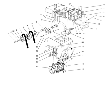 Engine Assembly Diagram and Parts List for 38540 8900001 - 8999999 Toro Snow Blower