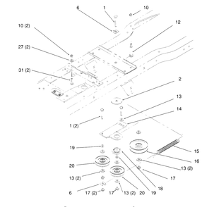 Hydro Drive Components Diagram and Parts List for 72042 5900001 - 5900796 Toro Lawn Tractor