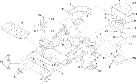 Frame Assembly Diagram and Parts List for 72965 414086139 - 999999999 Toro Lawn Tractor