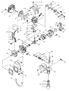 Engine Assembly Diagram and Parts List for 53041 7900001 - 7999999 Toro Trimmer