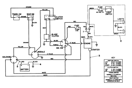 Electrical Diagram Diagram and Parts List for 57360 7000001 - 7999999 Toro Lawn Tractor