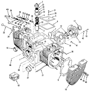 Engine Cylinder Block Diagram and Parts List for R1-24OE02 1000001 - 1999999 Toro Lawn Tractor