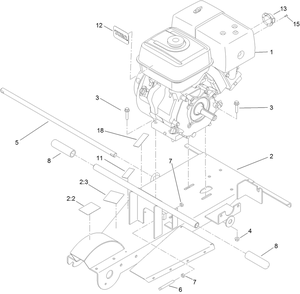 Engine And Frame Assembly Diagram and Parts List for 22611 313000001 - 313999999 Toro Stump Grinder