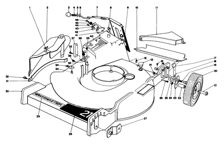 Housing Assembly Diagram and Parts List for 20440 5000001 - 5999999 Toro Lawn Mower