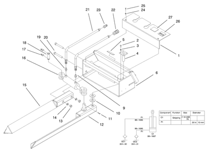 Tree Forks Assembly Diagram and Parts List for 22438 990001 - 999999 Toro Lawn Tractor Accessories