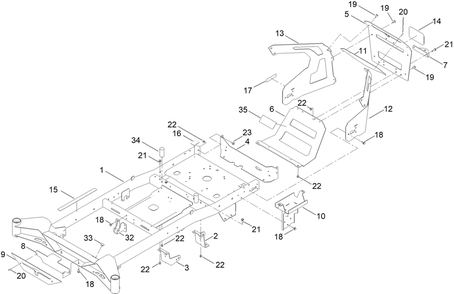 Frame Assembly Diagram and Parts List for 76530 417116866 - 417309999 Toro Lawn Tractor
