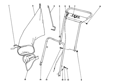 Handle Assembly Model Nos. 18400 & 19500 Diagram and Parts List for 18400 1000001 - 1999999 Toro Lawn Mower