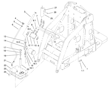 Hydraulic Tank Assembly Diagram and Parts List for 22305 991008 - 999999 Toro Lawn Tractor Accessories