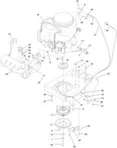 Engine Assembly Diagram and Parts List for 74536TE 413000000 - 417999999 Toro Lawn Tractor