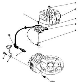 Flywheel And Magneto Assembly (Model No. 47ph7) Diagram and Parts List for 22035C 8000001 - 8999999 Toro Lawn Mower