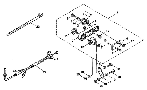 Throttle Assembly Diagram and Parts List for 53047 8900001 - 8999999 Toro Leaf Blower / Vacuum