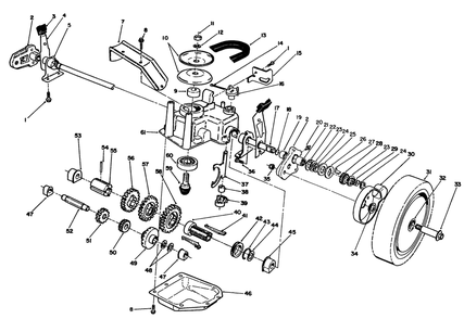 Gear Case Assembly Diagram and Parts List for 26625B 2000001 - 2999999 Toro Lawn Mower