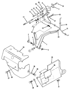 14hp Engine Governor Linkage & Cover Assembly Diagram and Parts List for 22-14O502 2000001 - 2999999 Toro Lawn Tractor
