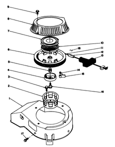 Recoil Assembly (Model No. 47pl0-1) Diagram and Parts List for 16585 1000001 - 1999999 Toro Lawn Mower