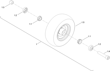 Wheel And Bearing Assembly Diagram and Parts List for 137-4136  Toro Lawn Mower