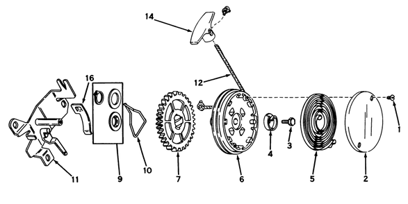 Rewind Starter No. 590519 Diagram and Parts List for 18060 9000001 - 9999999 Toro Lawn Mower