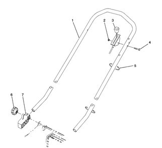 H.P. Handle Assembly (Model No. 20900 Only) Diagram and Parts List for 20905B 0000001 - 0999999 Toro Lawn Mower