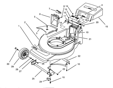 Housing Assembly Diagram and Parts List for 20928BC 59000001 - 59999999 Toro Lawn Mower