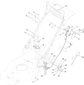 Electric Start Assembly Diagram and Parts List for 21564 413000000 - 999999999 Toro Lawn Mower