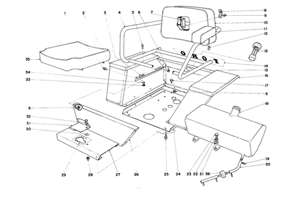 Seat And Fender Assembly Diagram and Parts List for 55402 1000001 - 1999999 Toro Lawn Tractor