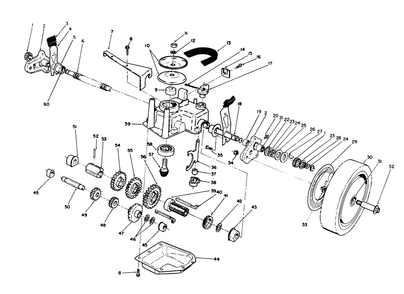 Gear Case Assembly Diagram and Parts List for 20684 8000001 - 8999999 Toro Lawn Mower
