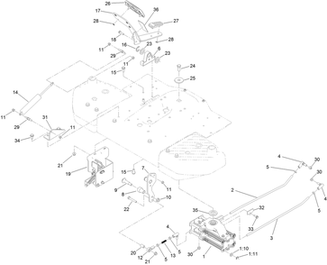 Speed Control Assembly Diagram and Parts List for 74781 316000001 - 316999999 Toro Lawn Tractor