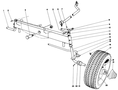905 And 910 Front Axle Assembly Diagram and Parts List for 57051 9000001 - 9999999 Toro Lawn Tractor