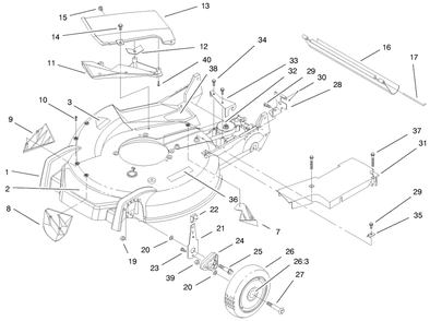 Housing Assembly Diagram and Parts List for 20487 8900001 - 8999999 Toro Lawn Mower
