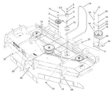 Belt And Idler Arm Assembly Diagram and Parts List for 74236 (220000001-220999999)(2002) Toro Lawn Mower