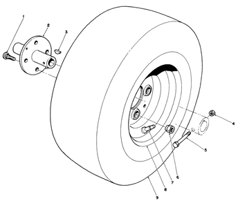 Front Wheel Assembly Diagram and Parts List for 30718 2000001 - 2999999 Toro Lawn Tractor