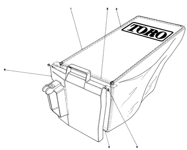 Grass Bag Assembly No. 11-9469 Diagram and Parts List for 20586 6000001 - 6999999 Toro Lawn Mower