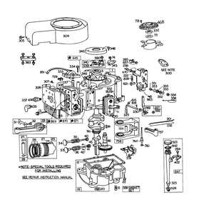 Engine Briggs & Stratton Model 252707-0146-01 (Model 57360) Diagram and Parts List for 57360 8000001 - 8999999 Toro Lawn Tractor